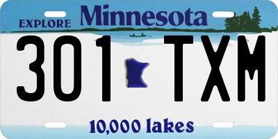 MN license plate 301TXM