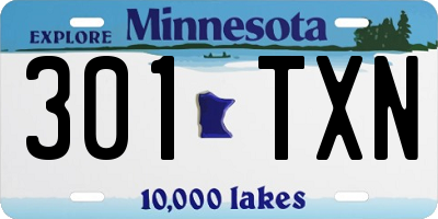 MN license plate 301TXN