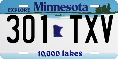 MN license plate 301TXV