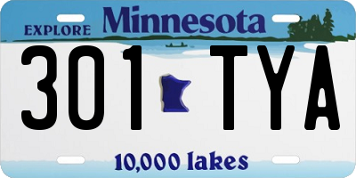 MN license plate 301TYA