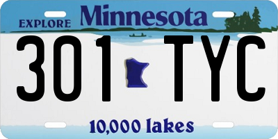 MN license plate 301TYC