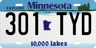 MN license plate 301TYD