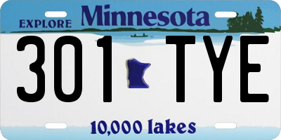 MN license plate 301TYE