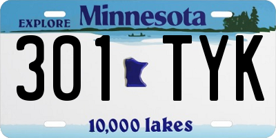 MN license plate 301TYK