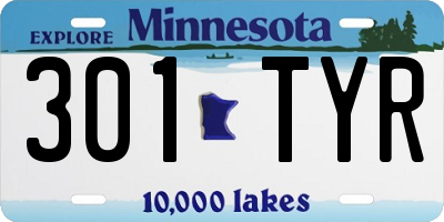 MN license plate 301TYR