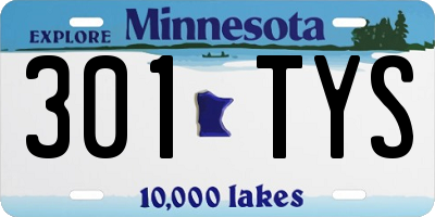 MN license plate 301TYS