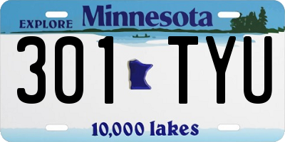 MN license plate 301TYU