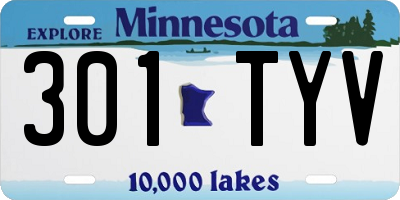 MN license plate 301TYV