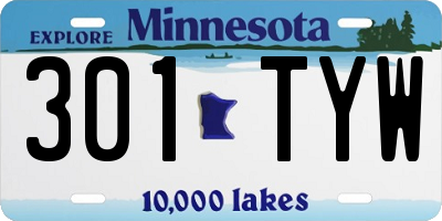 MN license plate 301TYW