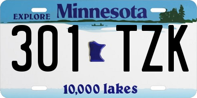 MN license plate 301TZK