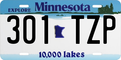 MN license plate 301TZP