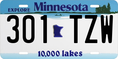 MN license plate 301TZW