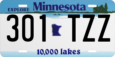MN license plate 301TZZ