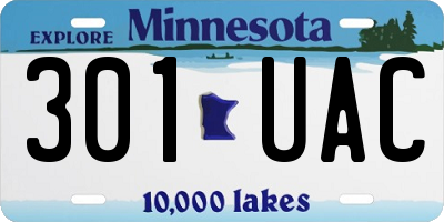 MN license plate 301UAC
