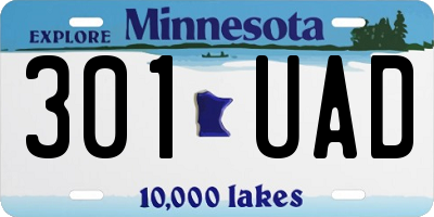 MN license plate 301UAD