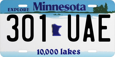 MN license plate 301UAE