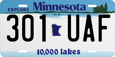 MN license plate 301UAF