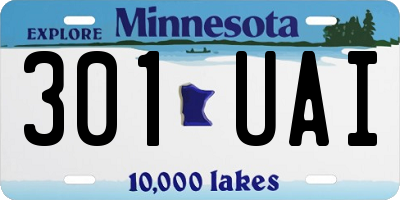 MN license plate 301UAI
