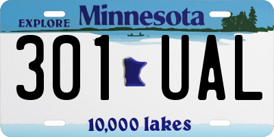 MN license plate 301UAL