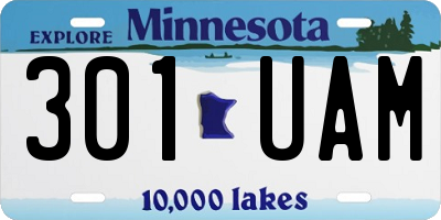MN license plate 301UAM