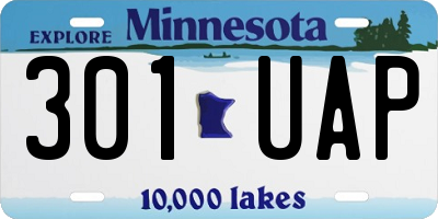 MN license plate 301UAP