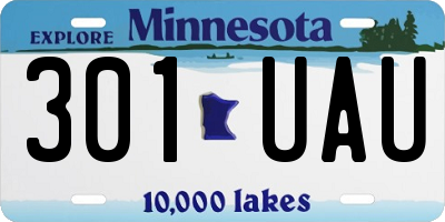 MN license plate 301UAU