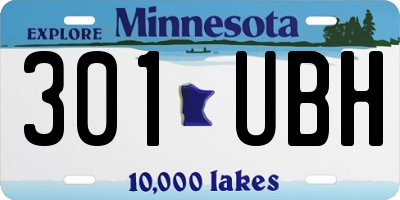 MN license plate 301UBH