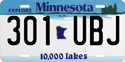 MN license plate 301UBJ
