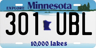 MN license plate 301UBL