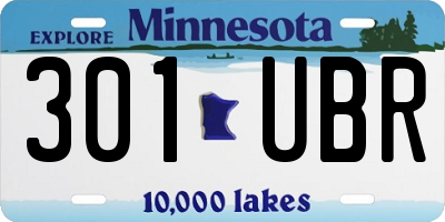 MN license plate 301UBR