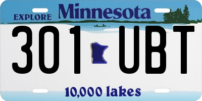 MN license plate 301UBT