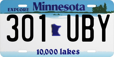 MN license plate 301UBY