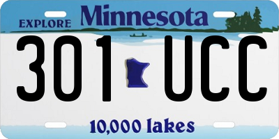 MN license plate 301UCC