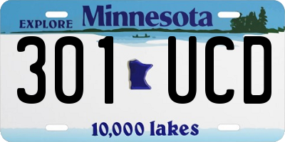 MN license plate 301UCD