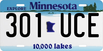 MN license plate 301UCE