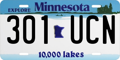 MN license plate 301UCN