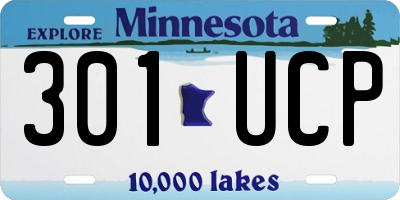 MN license plate 301UCP