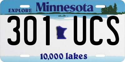 MN license plate 301UCS