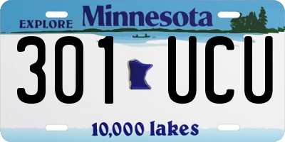 MN license plate 301UCU