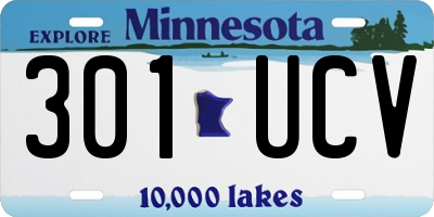 MN license plate 301UCV