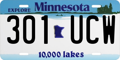 MN license plate 301UCW