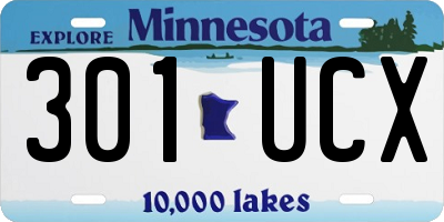 MN license plate 301UCX