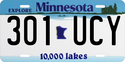 MN license plate 301UCY