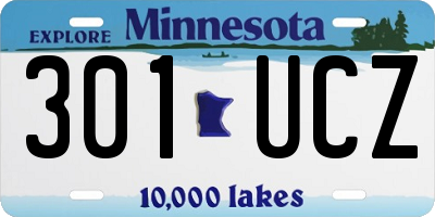 MN license plate 301UCZ