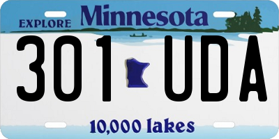MN license plate 301UDA