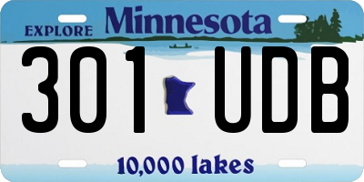 MN license plate 301UDB