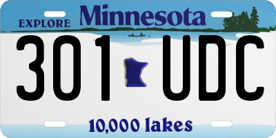 MN license plate 301UDC