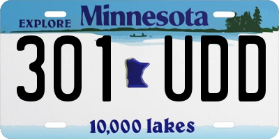 MN license plate 301UDD