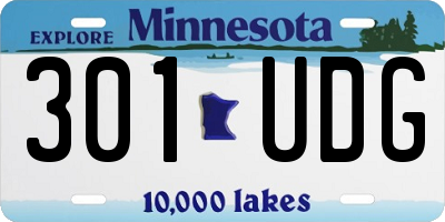 MN license plate 301UDG