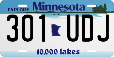 MN license plate 301UDJ